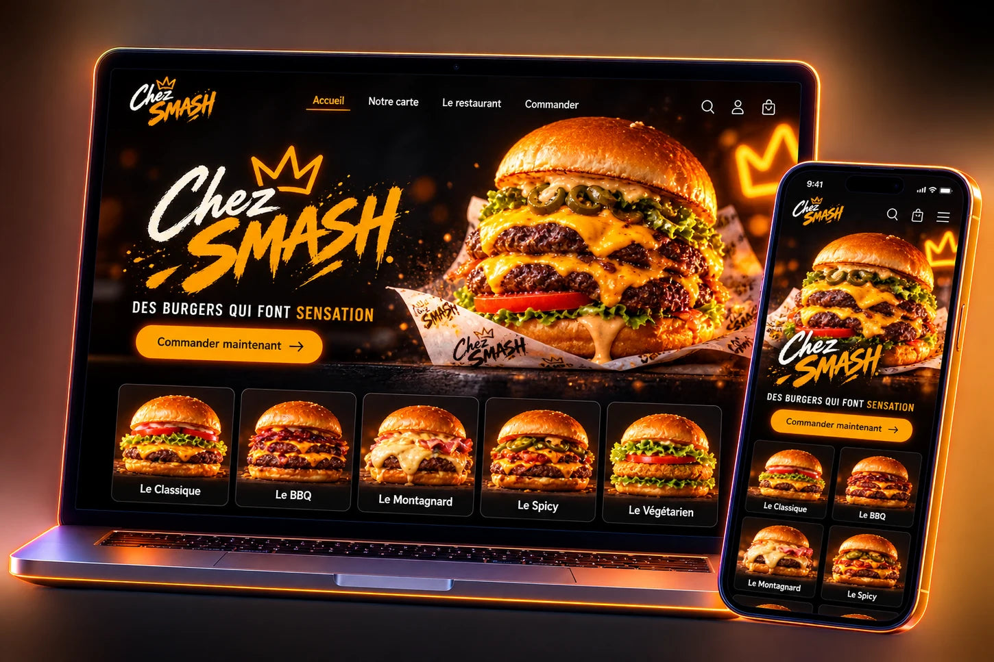 Aperçu visuel du projet Chez Smash